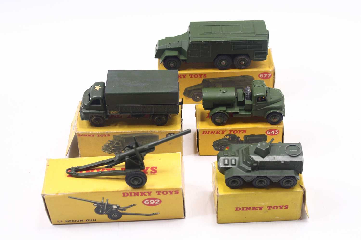 Lot 1176 - Dinky Toys group of 5 military diecast...