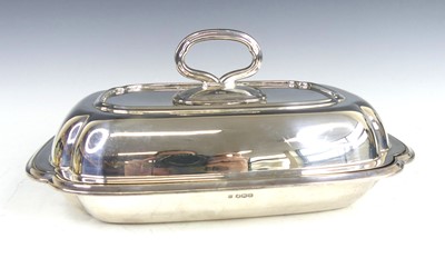 Lot 2211 - A George V silver entree dish and cover, of...