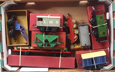 Lot 149 - Eight Hornby 0-gauge goods wagons: No.2 timber...