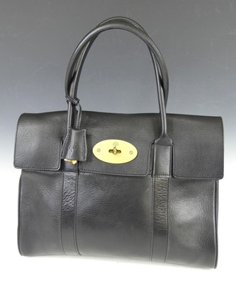 Lot 181 - A Mulberry black leather Bayswater handbag,...