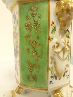 Lot 221 - A pair of 19thC Paris porcelain floral...