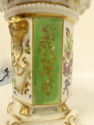 Lot 221 - A pair of 19thC Paris porcelain floral...