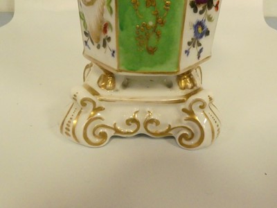 Lot 221 - A pair of 19thC Paris porcelain floral...