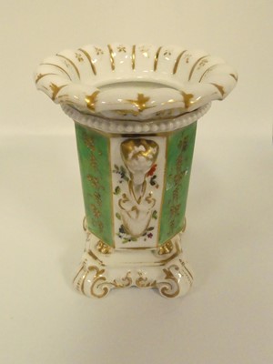 Lot 221 - A pair of 19thC Paris porcelain floral...