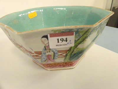 Lot 194 - A Chinese bowl decorated with typical scenes...