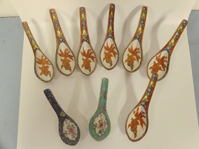 Lot 223 - A collection of Chinese ceramics; turquoise...