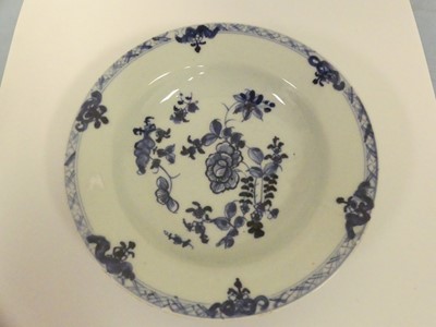 Lot 247 - Five Chinese blue and white dishes to include...