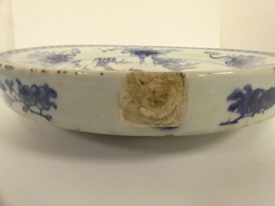 Lot 247 - Five Chinese blue and white dishes to include...