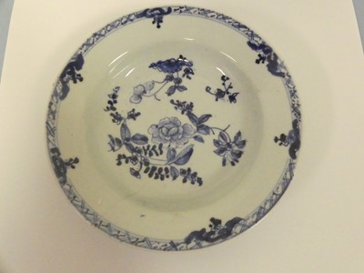 Lot 247 - Five Chinese blue and white dishes to include...