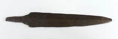 Lot 2407 - A bronze spear head, having prominent midrib...