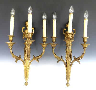 Lot 2419 - A pair of neo-Classical gilt bronze...