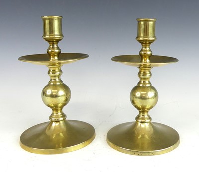 Lot 2418 - A pair of Flemish 'Heemskirk' spun brass...