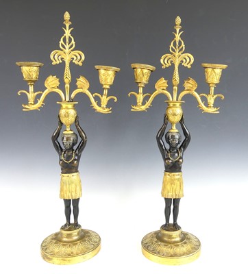 Lot 2421 - A pair of late 19th century bronze and...