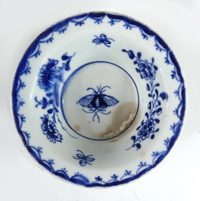 Lot 2061 - A Lowestoft porcelain pattipan, circa 1770,...