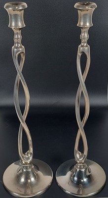 Lot 8 - A pair of Ralph Lauren chrome twisted...