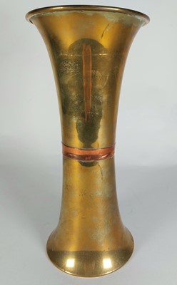 Lot 29 - A Trench Art brass trumpet vase