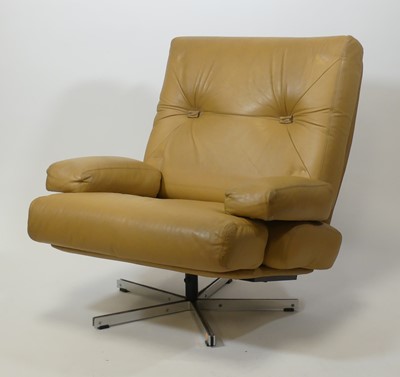 Lot 455 - A 1960s soft mustard leather upholstered...