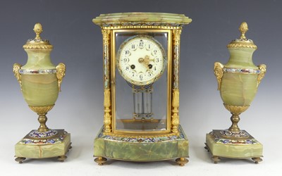 Lot 2504 - A French circa 1900 onyx, gilt brass and...