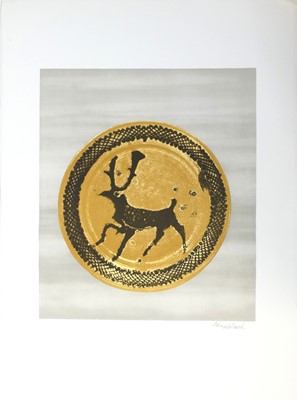 Lot 375 - Bernard Leach CH (1887-1979) - Deer Plate...