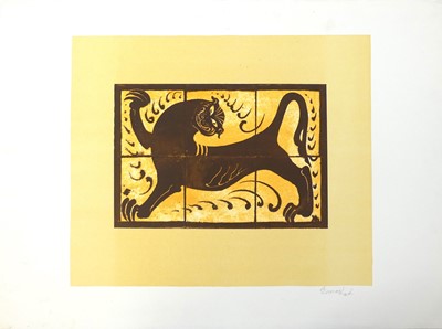 Lot 380 - Bernard Leach CH (1887-1979) - Lion Tile...