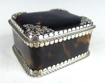 Lot 2199 - A late Victorian tortoiseshell and silver...