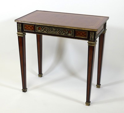 Lot 2528 - A French kingwood parquetry and marquetry...