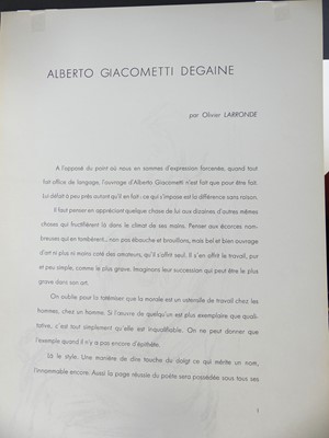 Lot 393 - Alberto Giacometti (Swiss 1901-1966) - Profile...