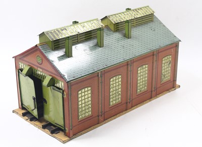 Lot 155 - Two clockwork No.2 Engine sheds: 1928/33...