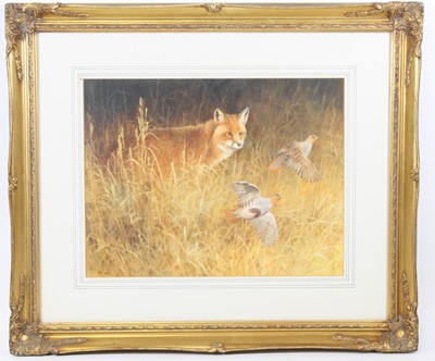 Lot 904 - Neil Cox, (b.1955), Fox with game in flight,...