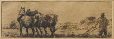 Lot 2455 - Harry Becker (1865-1928) - Ploughing scene,...