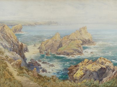 Lot 2447 - George Hodgson (1847-1921) - Kynance Cove,...