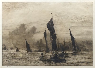 Lot 2453 - William Wylie (1851-1931) - Pool of London,...