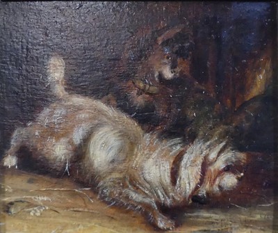 Lot 2448 - After George Armfield - Terriers ratting, oil...