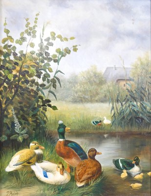 Lot 2476 - Victor Baird (1857-1924) - The Duck Pond, oil...