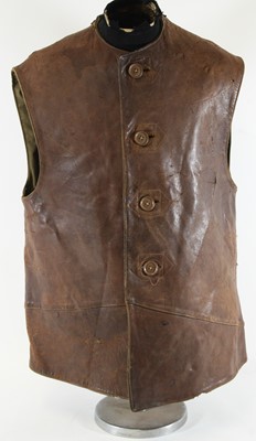 Lot 620 - A WW II British leather jerkin, in brown...