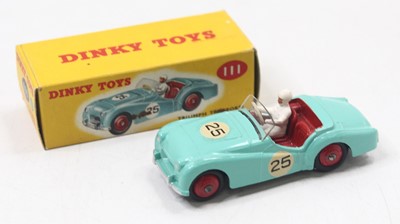 Lot 1004 - Dinky Toys, No.111 Triumph TR2 Sports, in aqua...