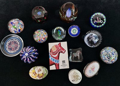 Lot 541 - A collection of paperweights to include a...