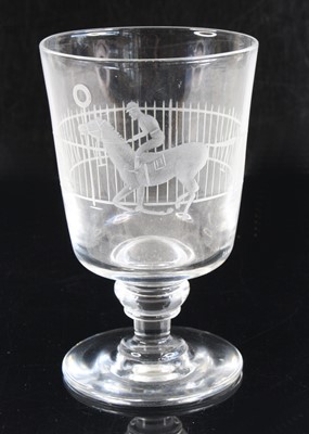 Lot 842 - A Thomas Webb glass rummer, etched with a...