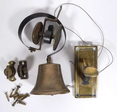 Lot 554 - A brass bell, possibly for a shop door