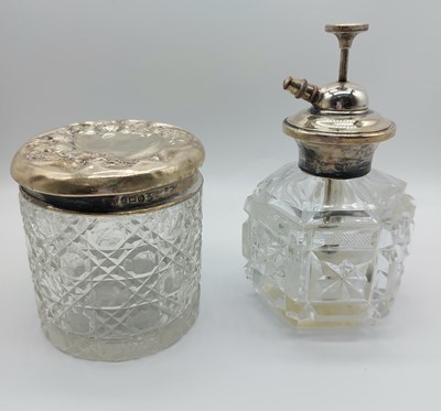 Lot 290 - A silver lidded dressing table pot together...