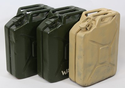 Lot 610 - A WW II green painted jerry can impressed WD...