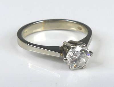 Lot 2289 - An 18ct white gold diamond solitaire ring,...