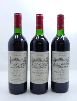 Lot 1017 - Chateau Tayac la Rauza 1995, Margaux, 3 bottles