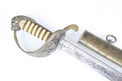 Lot 759 - An 1827? pattern Naval Officer's sword, the 80....