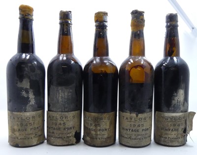 Lot 1369 - Taylor's vintage Port 1945, 5 bottles, note...