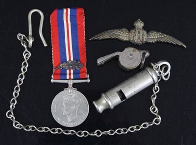 Lot 680 - A WW II War Medal with oak leaf, together with...