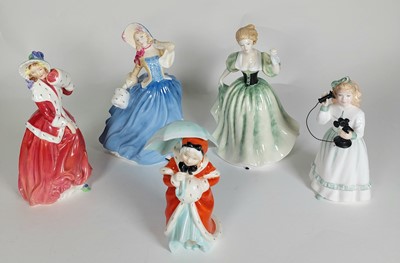 Lot 224 - Five Royal Doulton ladies; 'Hello Daddy',...