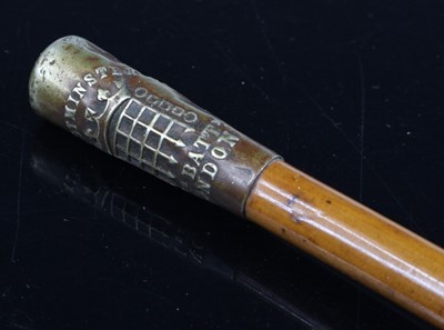 Lot 602 - A 20th century swagger stick, having a malacca...