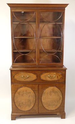 Lot 2550 - A late Georgian mahogany secretaire bookcase,...