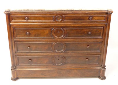 Lot 1142 - A 19th century French rosewood and marble...